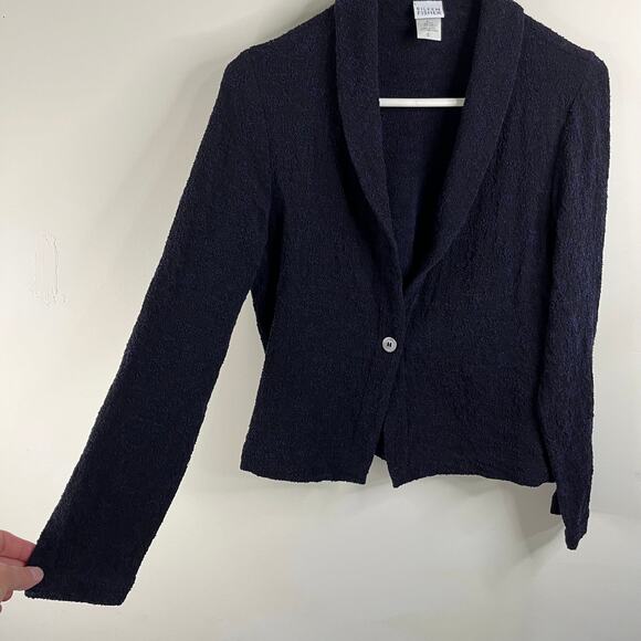 Eileen Fisher Blazer Small Textured Navy Single Button Old Money Luxury Quality - Picture 9 of 9